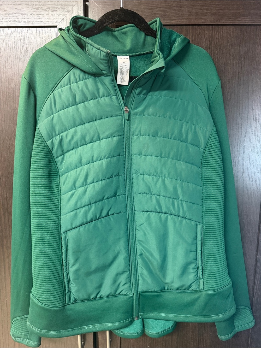 Tek Gear Women’s Quilted Green Hooded Jacket